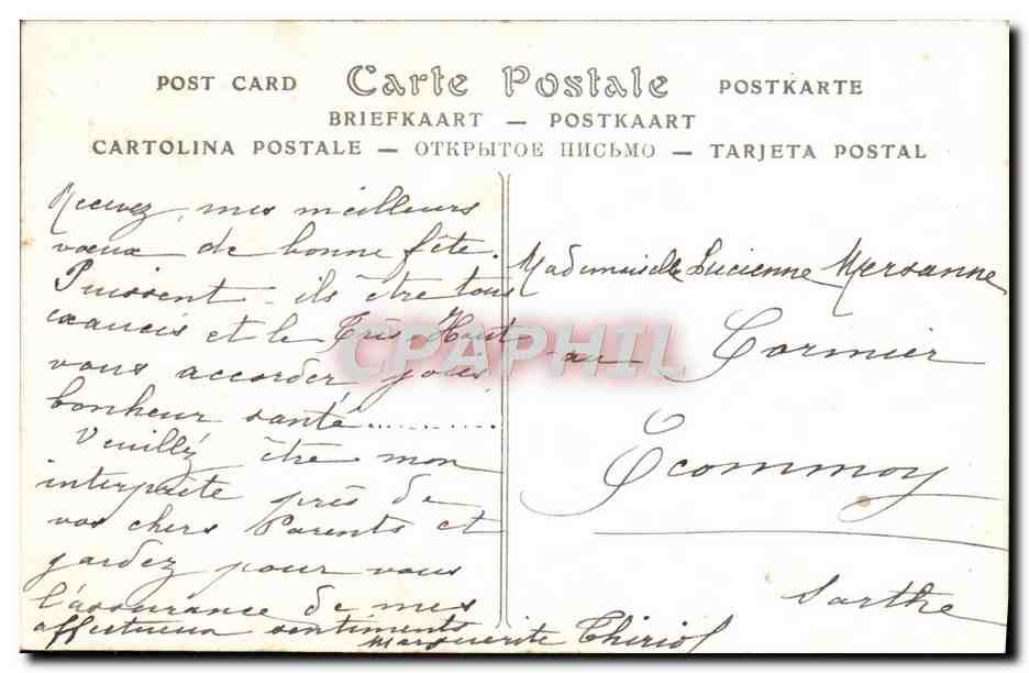 CPA Notre Dame des Trois Ave Maria Statue executee pour le sanctuaire de ND des Trois Ave Maria a Blois — Verso