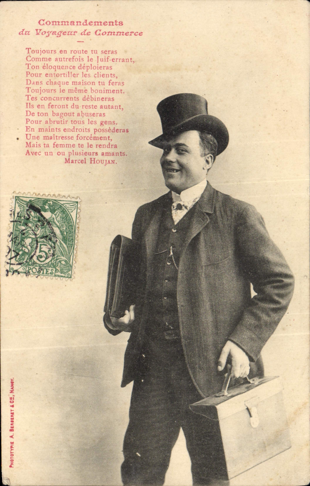 Voyageur de Commerce — Commandements — Prototype A. Berrebat & Cie, Nancy