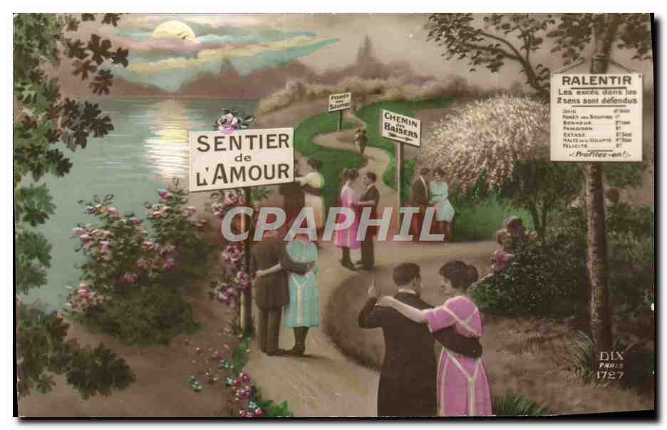 CPA Fantaisie Femme Sentier de l'amour