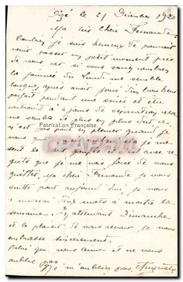 CPA Fantaisie Femme Sentier de l'amour — Verso