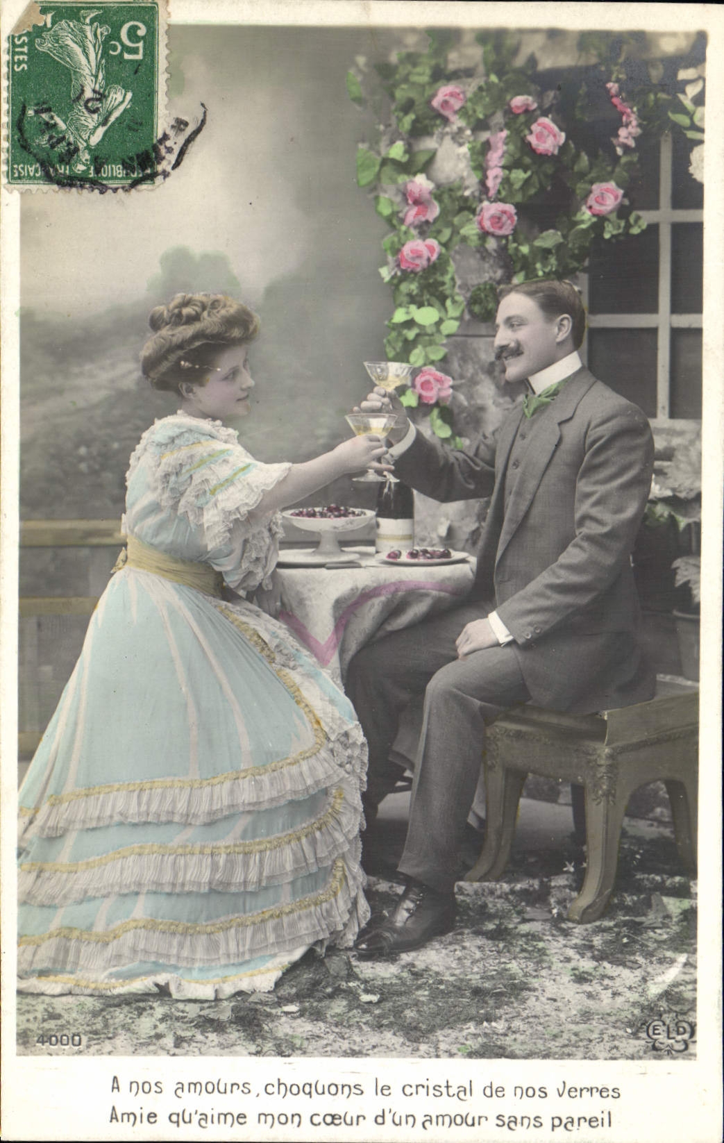 Couples amoureux — a nos amours, choquons le cristal de nos verres — editor C.E.D. n°4000