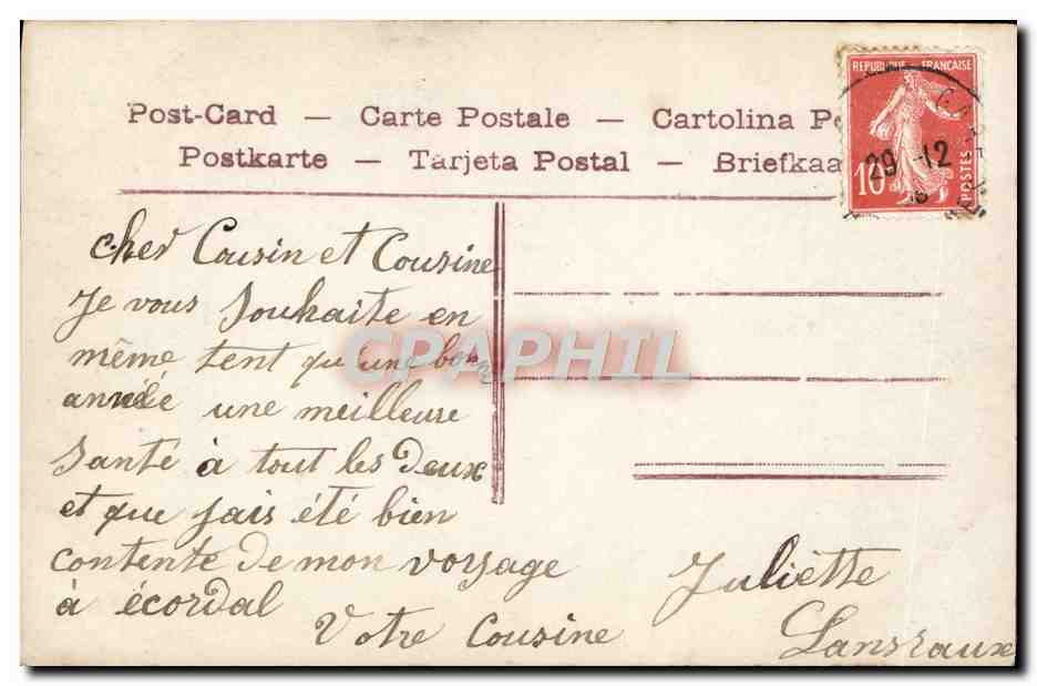 CPA Fantaisie Femme  — Verso