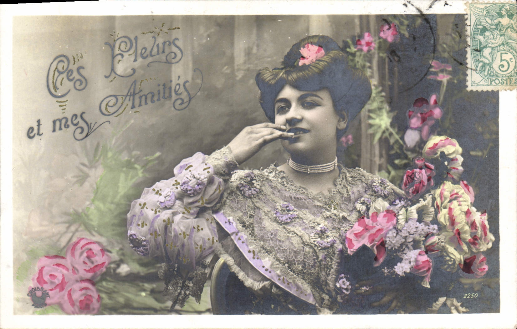 Femme en robe fleurie — portrait — éditeur inconnu, n° 3250