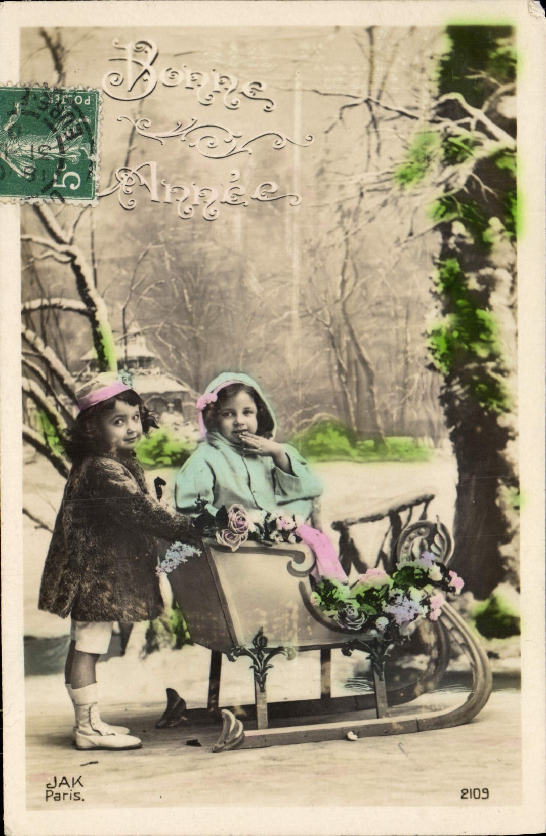 CPA Fantaisie Enfants Luge