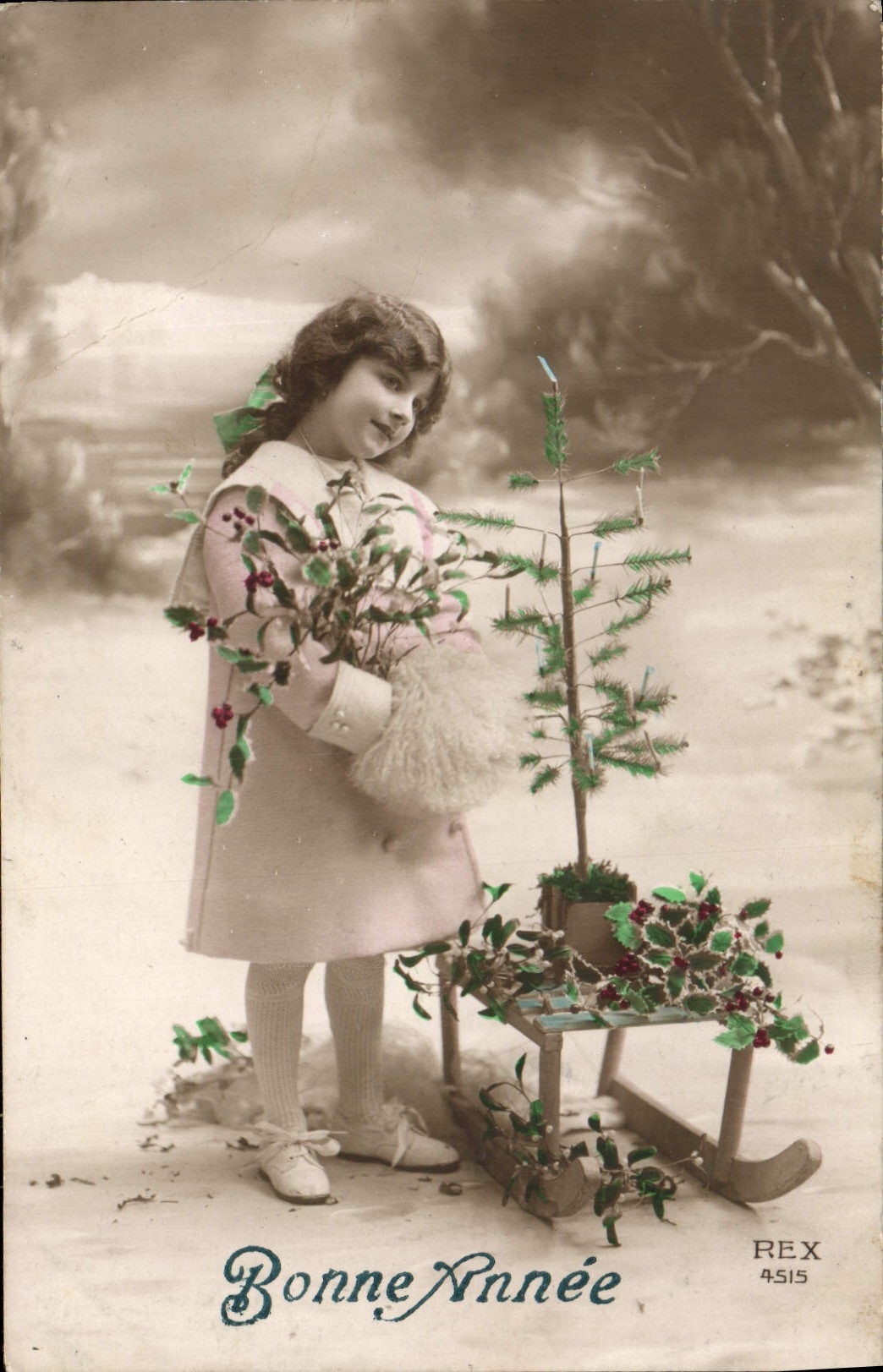 CPA Fantaisie Enfant Luge