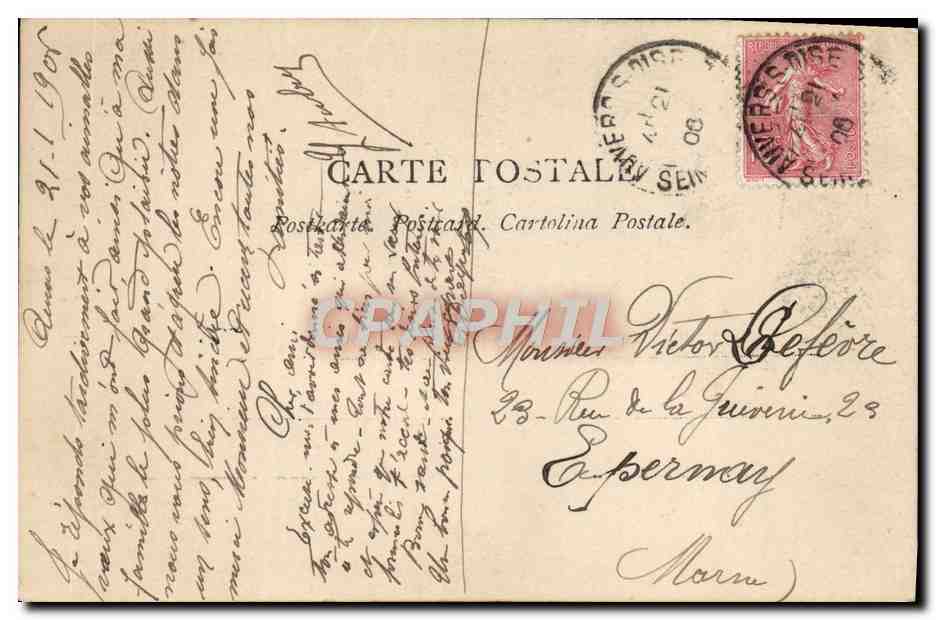 Jeune femme en robe ornée — Bonne Année — Carte postale de l'éditeur 'Ancre' (n° non visible) — Verso