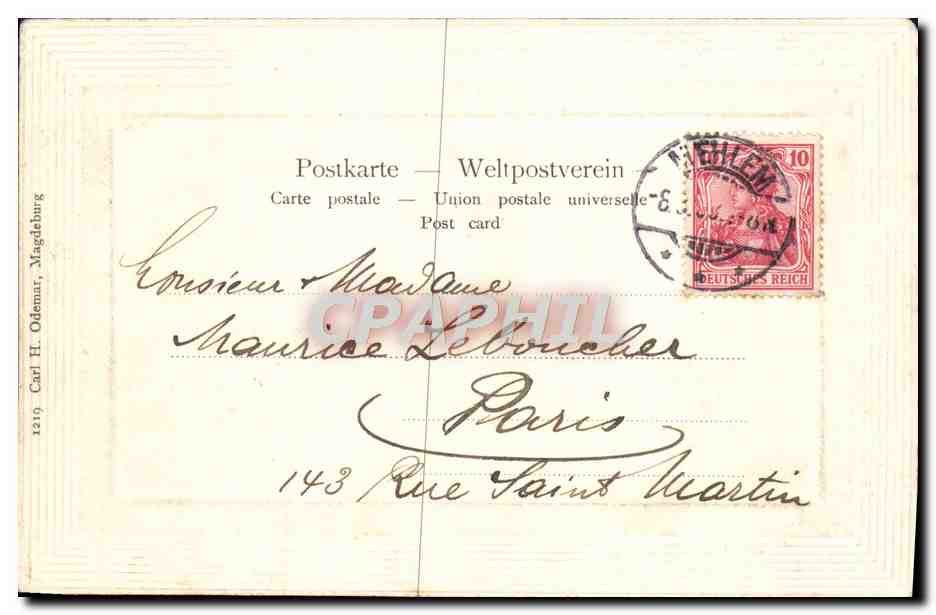 CPA Fantaisie Fleurs Rose — Rückseite