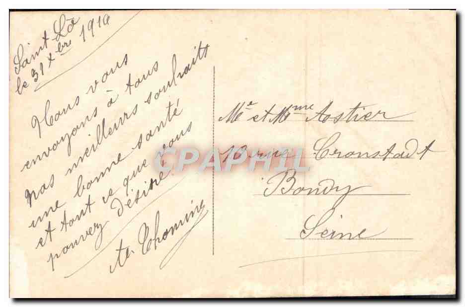 CPA Fantaisie Fleurs — Rückseite