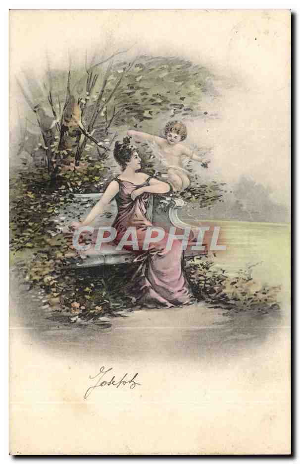 CPA Fantaisie Femme Ange