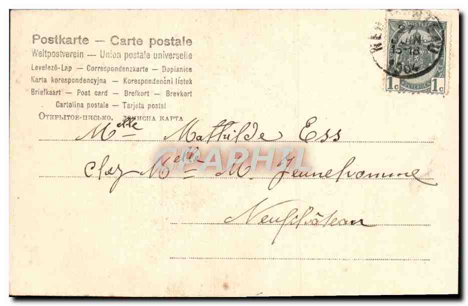 Couple enlacé dans un parc — édition Augustin F. — n° 760 — Verso