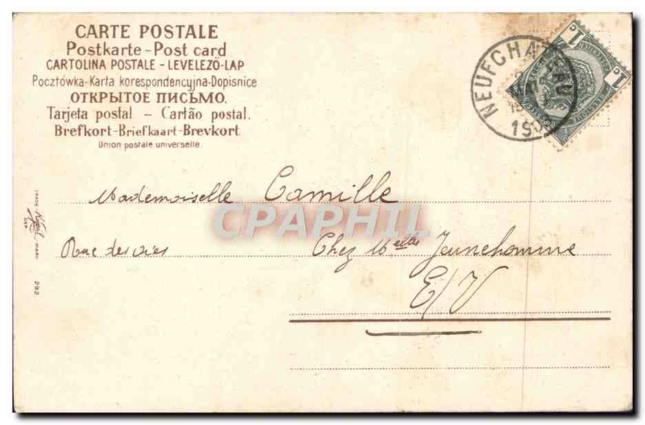 CPA Fantaisie Fleurs Oiseau — Rückseite