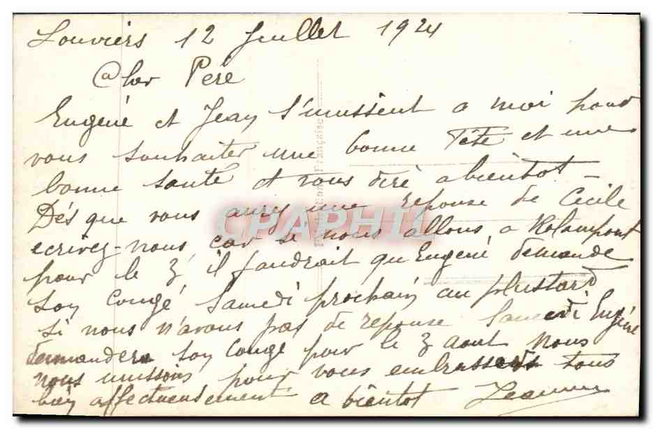 CPA Fantaisie Enfant — Rückseite