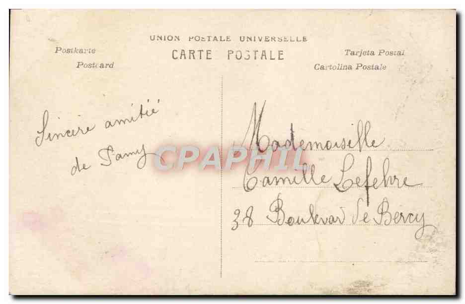 Jeune femme tenant un bouquet — Moguette de moi, bonheur pour l'année — A.N. Paris, n° 1187 — Achterkant