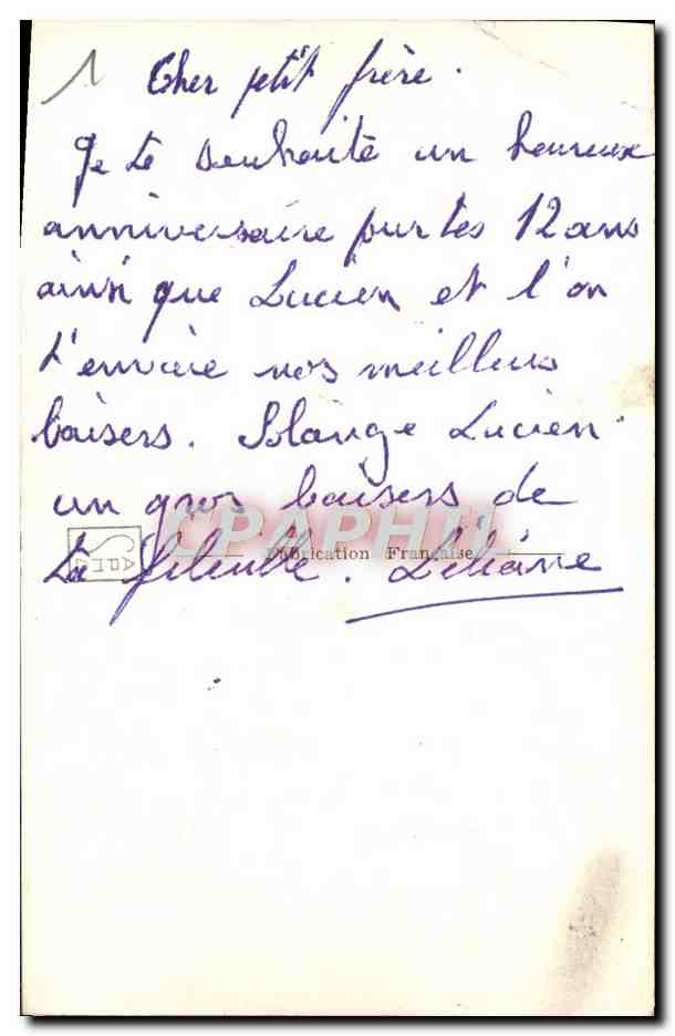 CPA Fantaisie Enfant — Rückseite