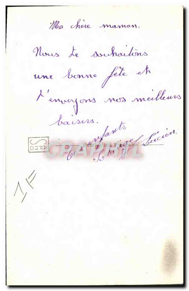 CPA Fantaisie Enfant — Rückseite