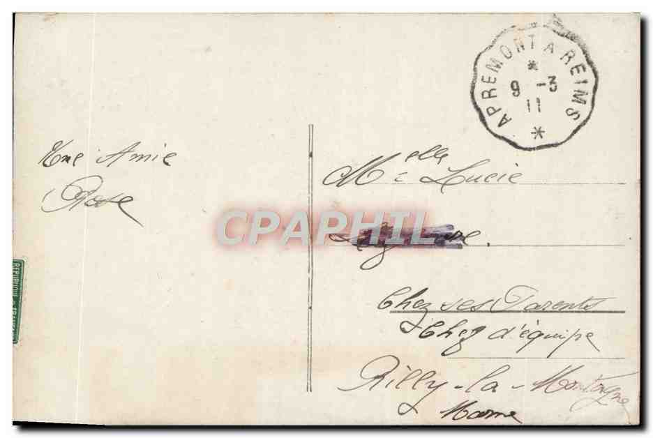 Femme en robe rose — cadre floral — éditeur anonyme, n° 2996 — Rückseite