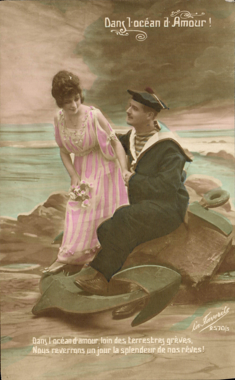 CPA Fantaisie Femme Marin Ancre