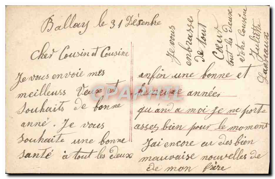 CPA Fantaisie Femme L'annee qui s'en va L'anne qui vient — Verso