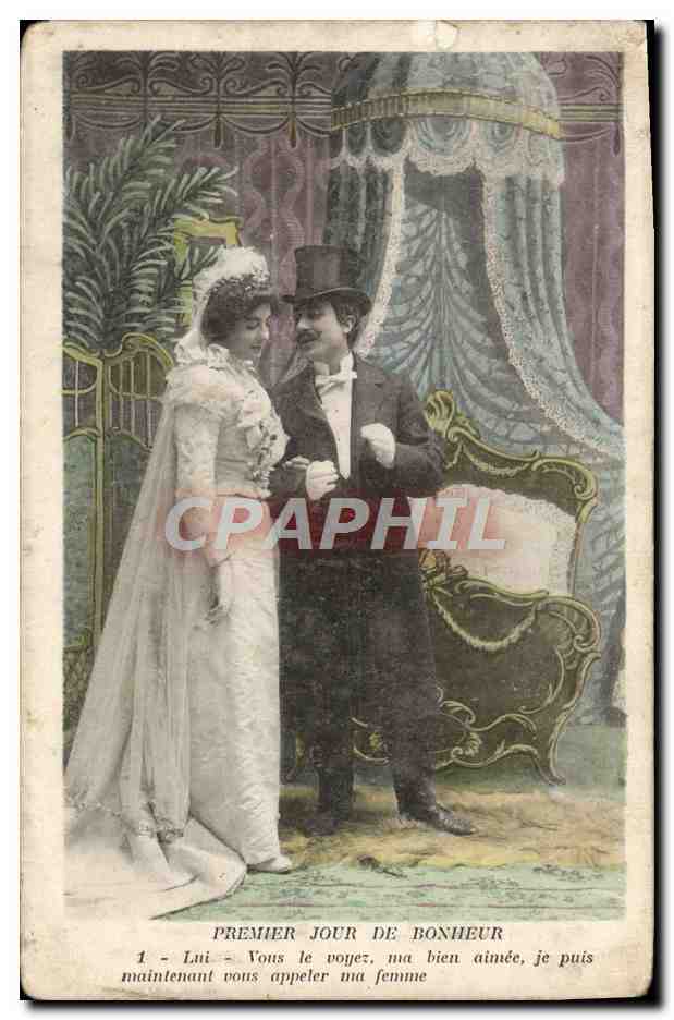 CPA Fantaisie Femme Mariage Premier jour de bonheur
