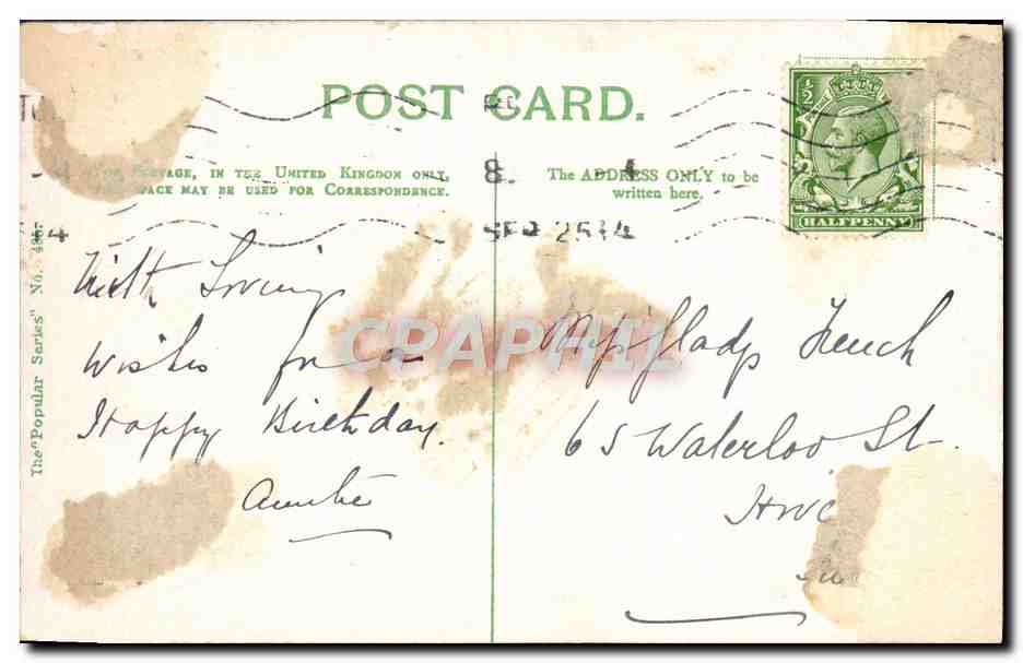 CPA Fantaisie Fleurs Fer a cheval — Rückseite