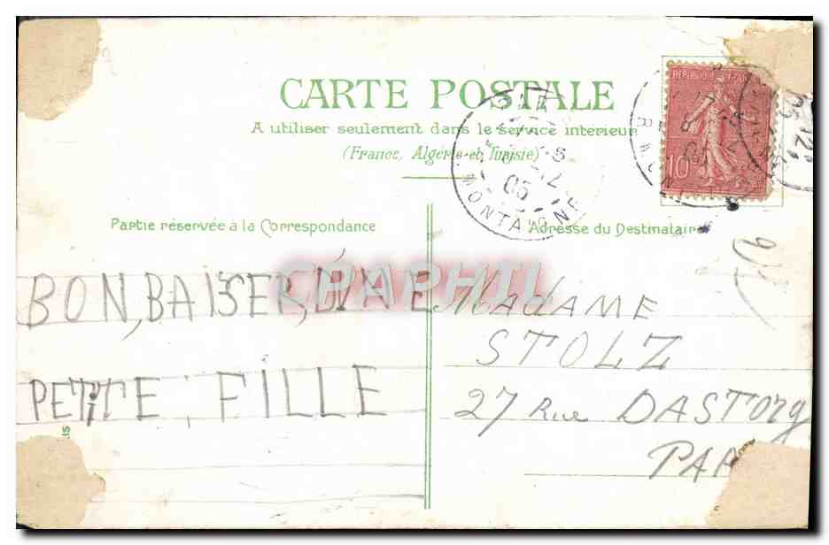 CPA Fantaisie Enfants — Rückseite