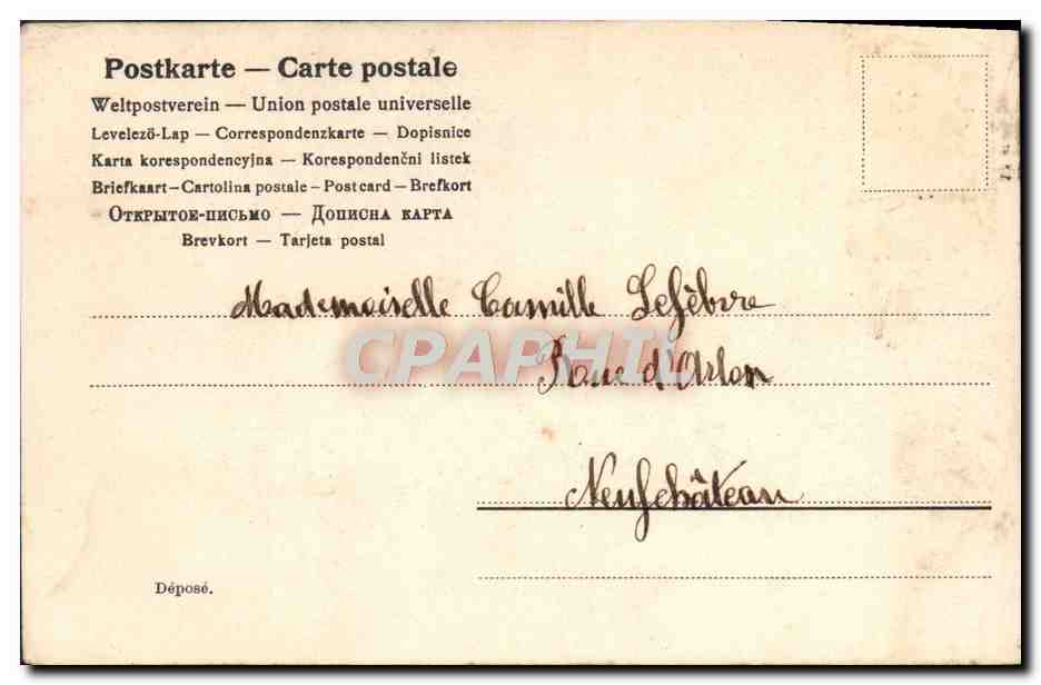 Un homme coiffant une femme de fleurs — scène de courtoisie — CPAPHIL n° 1549 — Achterkant