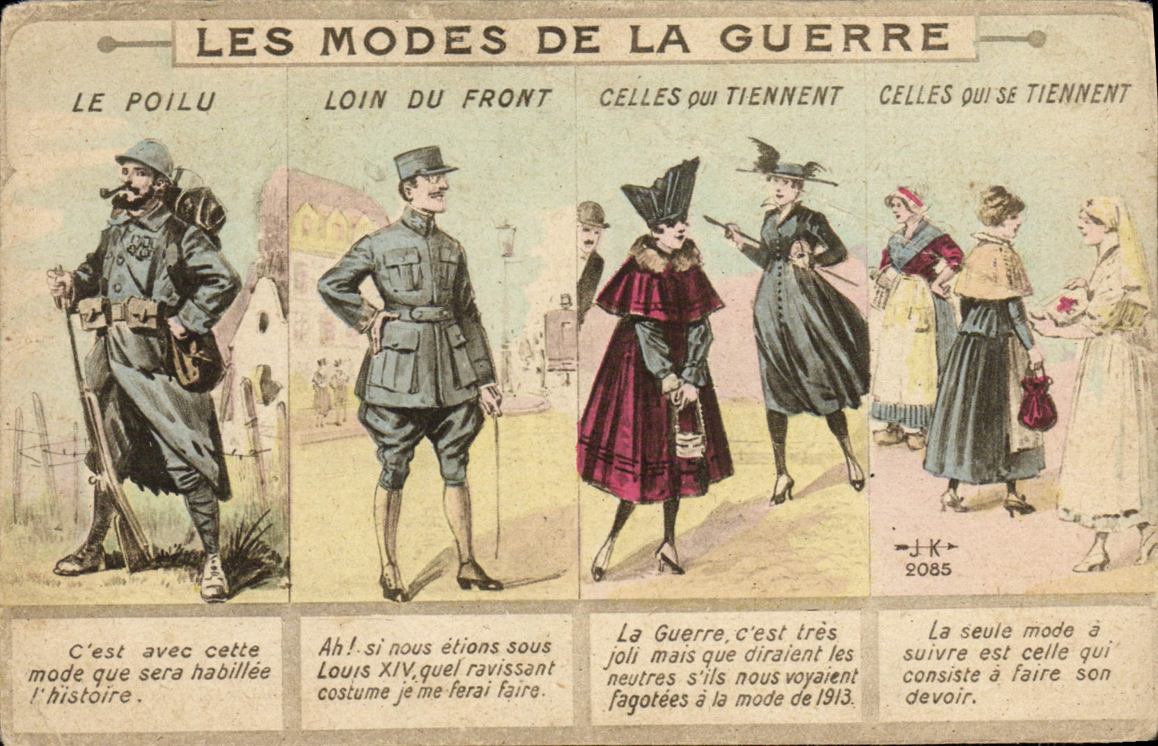 CPA Fantaisie Les modes de la guerre Militaria