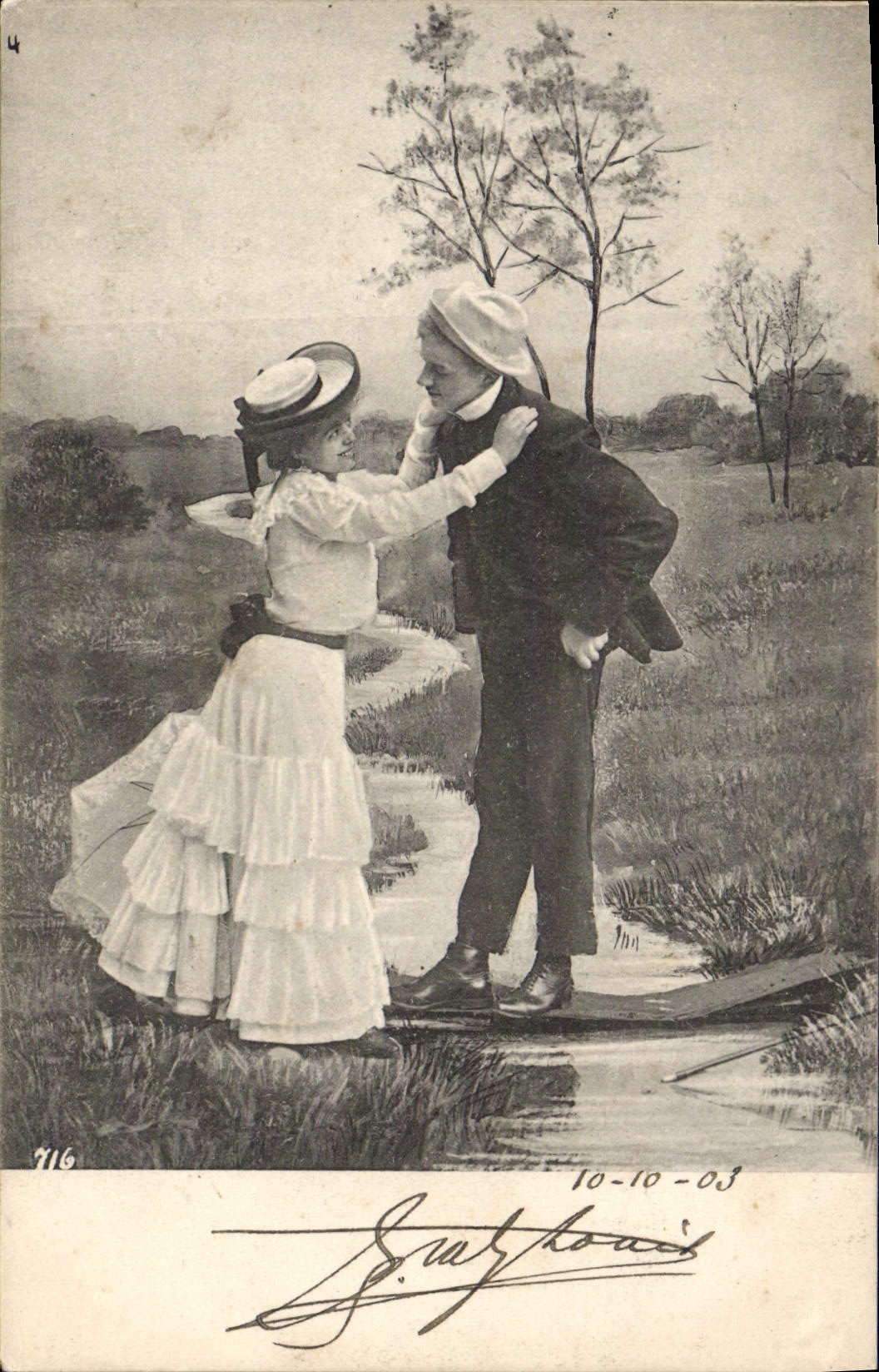 Jeune couple dans un paysage — éditeur anonyme, n° 716