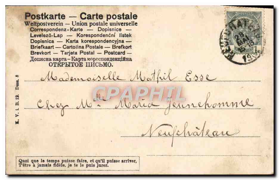 Nerprun — Série 70 Langage des fleurs — A.T. 28/15 1904 — Achterkant