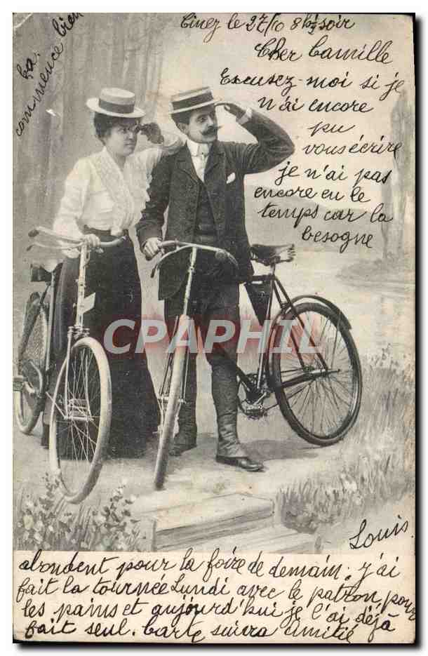 CPA Fantaisie Femme Velo Cycle 