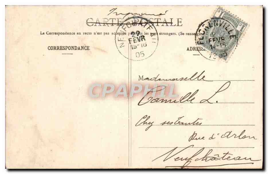 CPA Fantaisie Litanies du jeune homme a marier — Verso