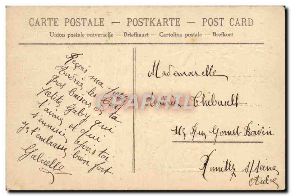 CPA Fantaisie Fleurs Oiseau — Verso