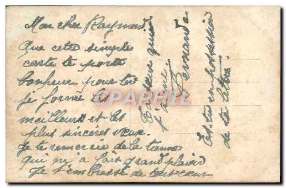 Je porte Bonheur — jeune femme tenant un bouquet — FURIA, n° 1977 — Rückseite
