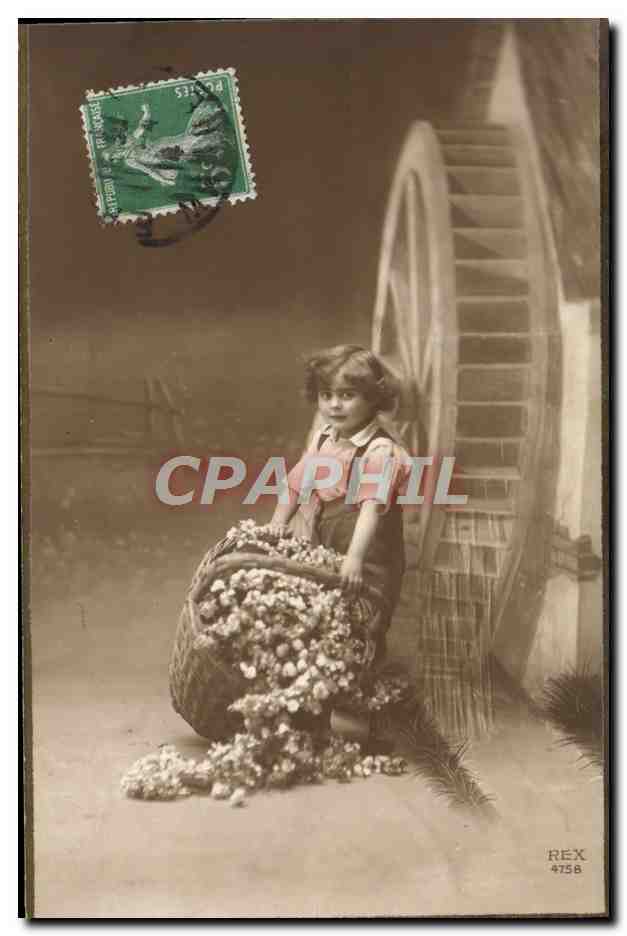 CPA Fantaisie Enfant Moulin a eau