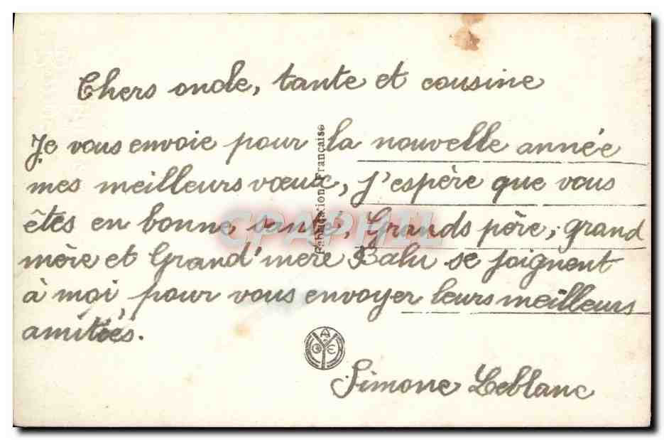 CPA Fantaisie Femme  — Rückseite