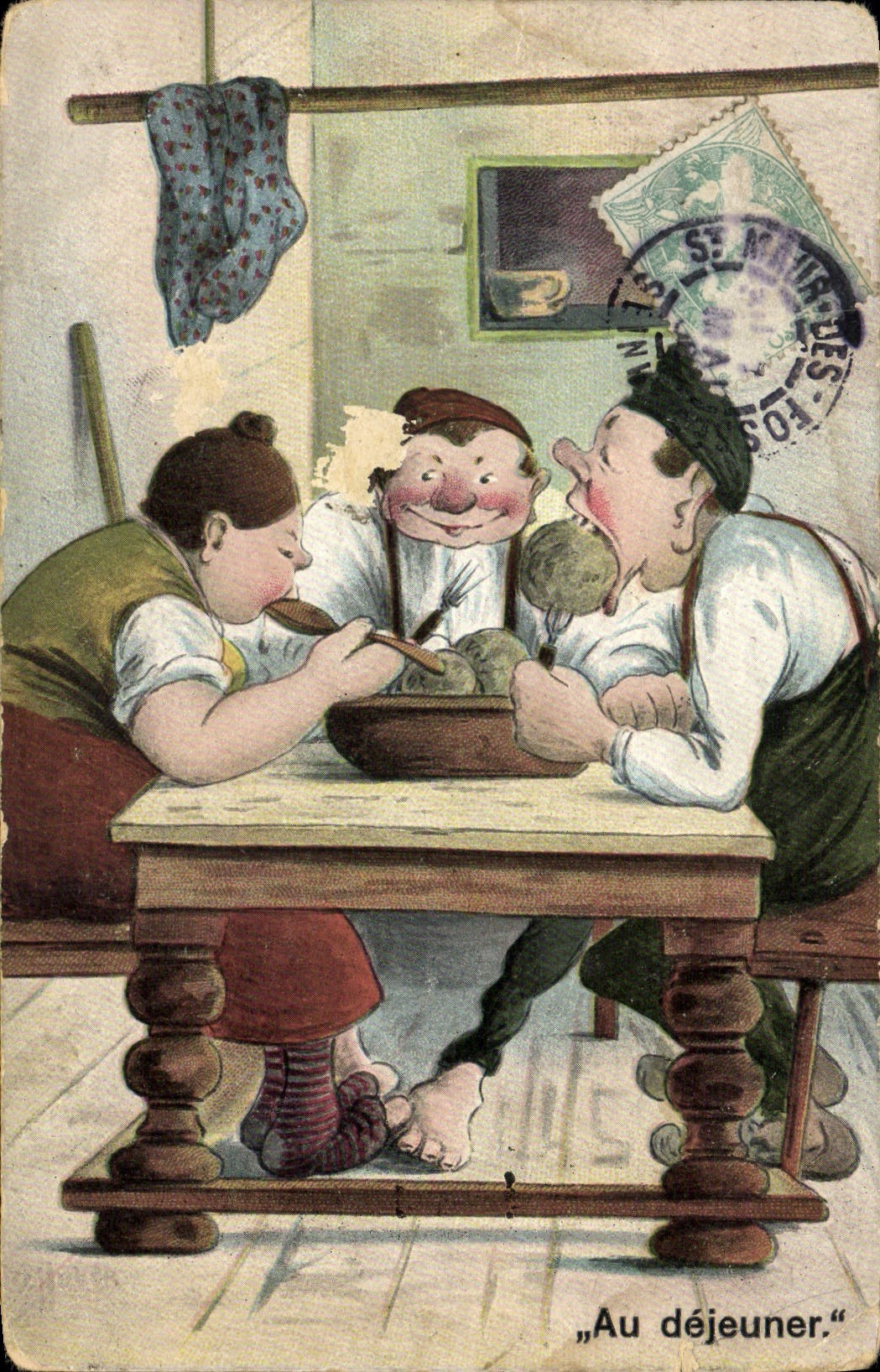 CPA Fantaisie Au dejeuner