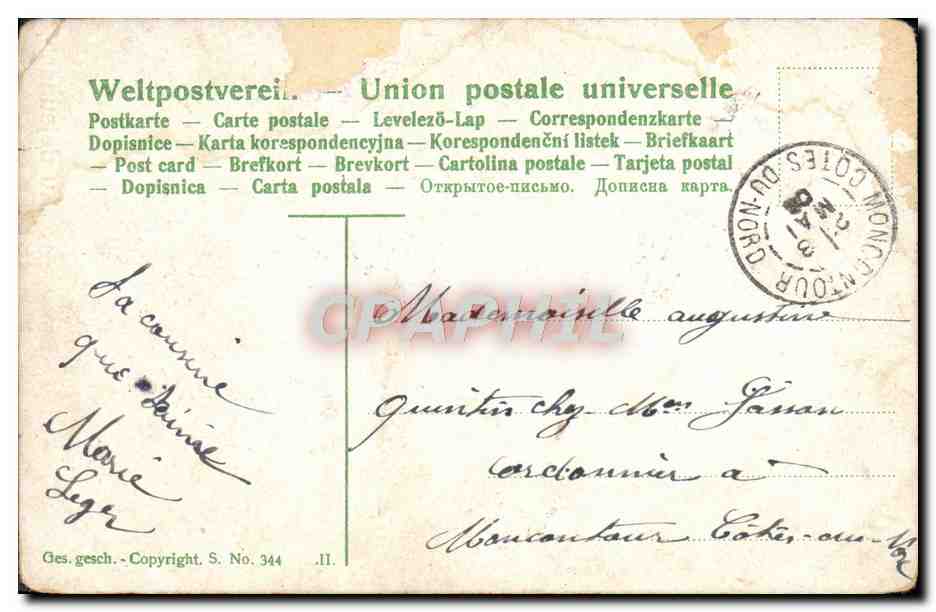 CPA Fantaisie Au dejeuner — Rückseite