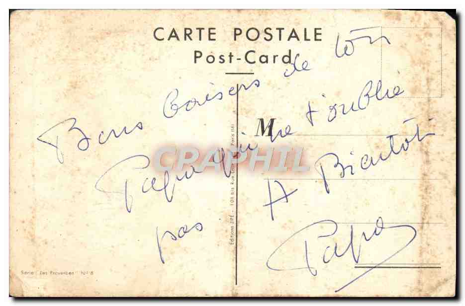 CPA Fantaisie Petites causes Grands effets Jean de Preissac Automobile Police Policier — Back