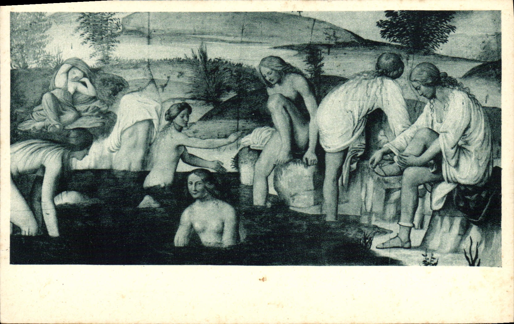 CPA Fantaisie Bernardino Luini Fanciulle al Bagno 