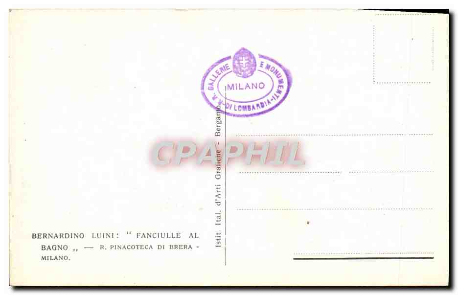 CPA Fantaisie Bernardino Luini Fanciulle al Bagno  — Rückseite