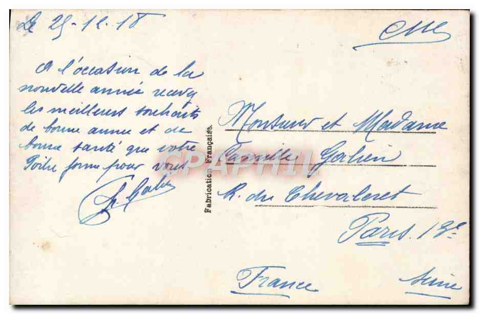 CPA Fantaisie Fleurs — Rückseite