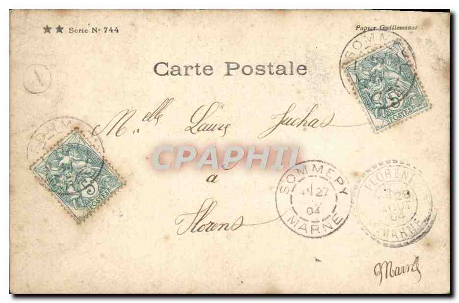 Le Mari et L'Ami — scène de vie — éditeur Janny Upard, série N°744 — Verso