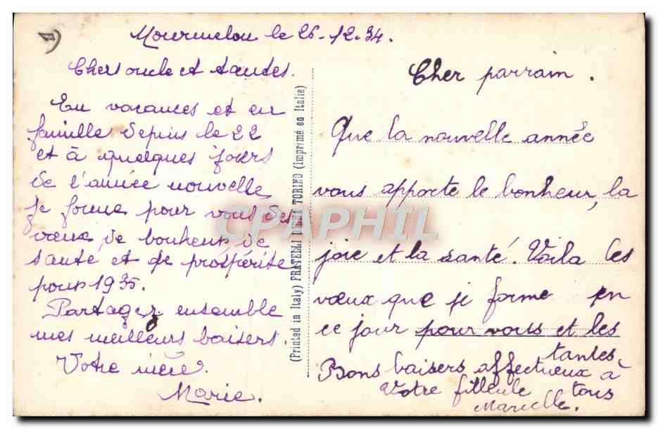 CPA Fantaisie Enfant — Rückseite