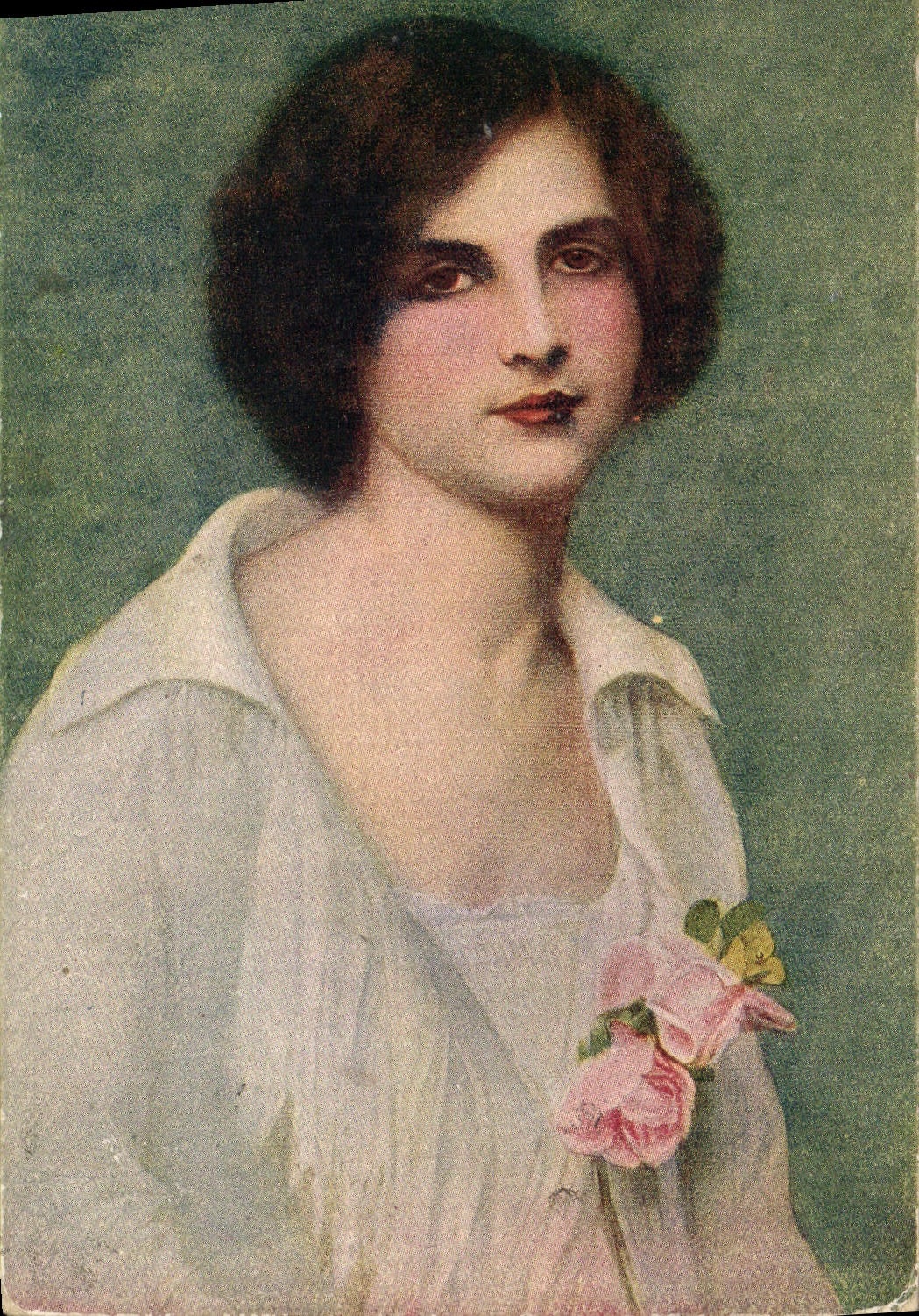 CPA Fantaisie Femme Courtois Roses de mai