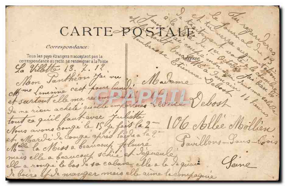 CPA La Joconde Leonard de Vinci Musee du Louvre Paris  — Rückseite