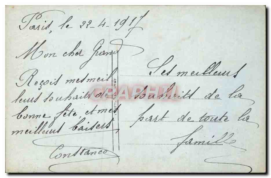 CPA Fantaisie Fleurs — Verso