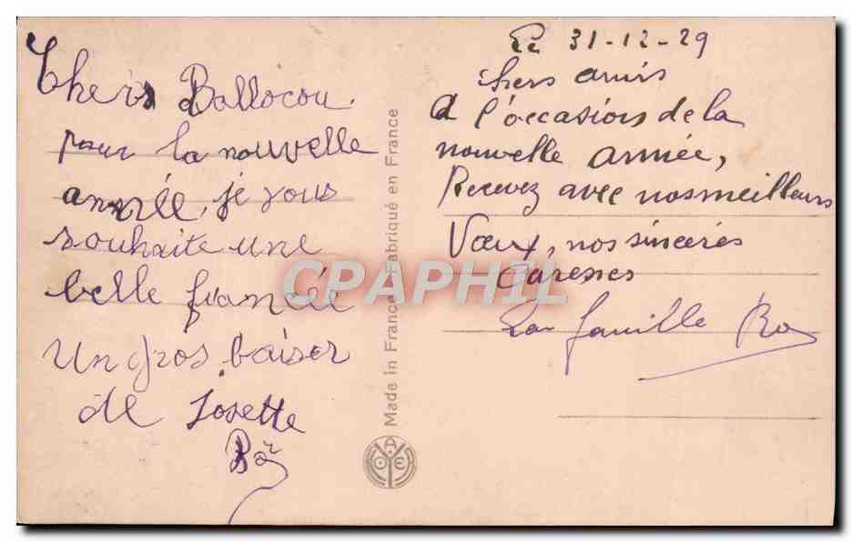 Jeune femme à la rose — édition Kojer n°1415 — Verso