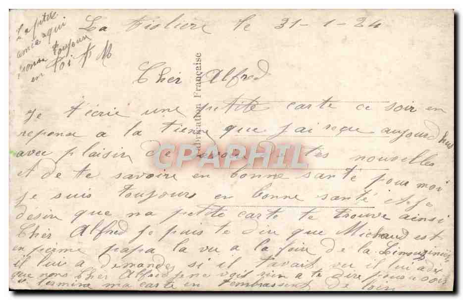 CPA Fantaisie Fleurs Un baiser — Rückseite