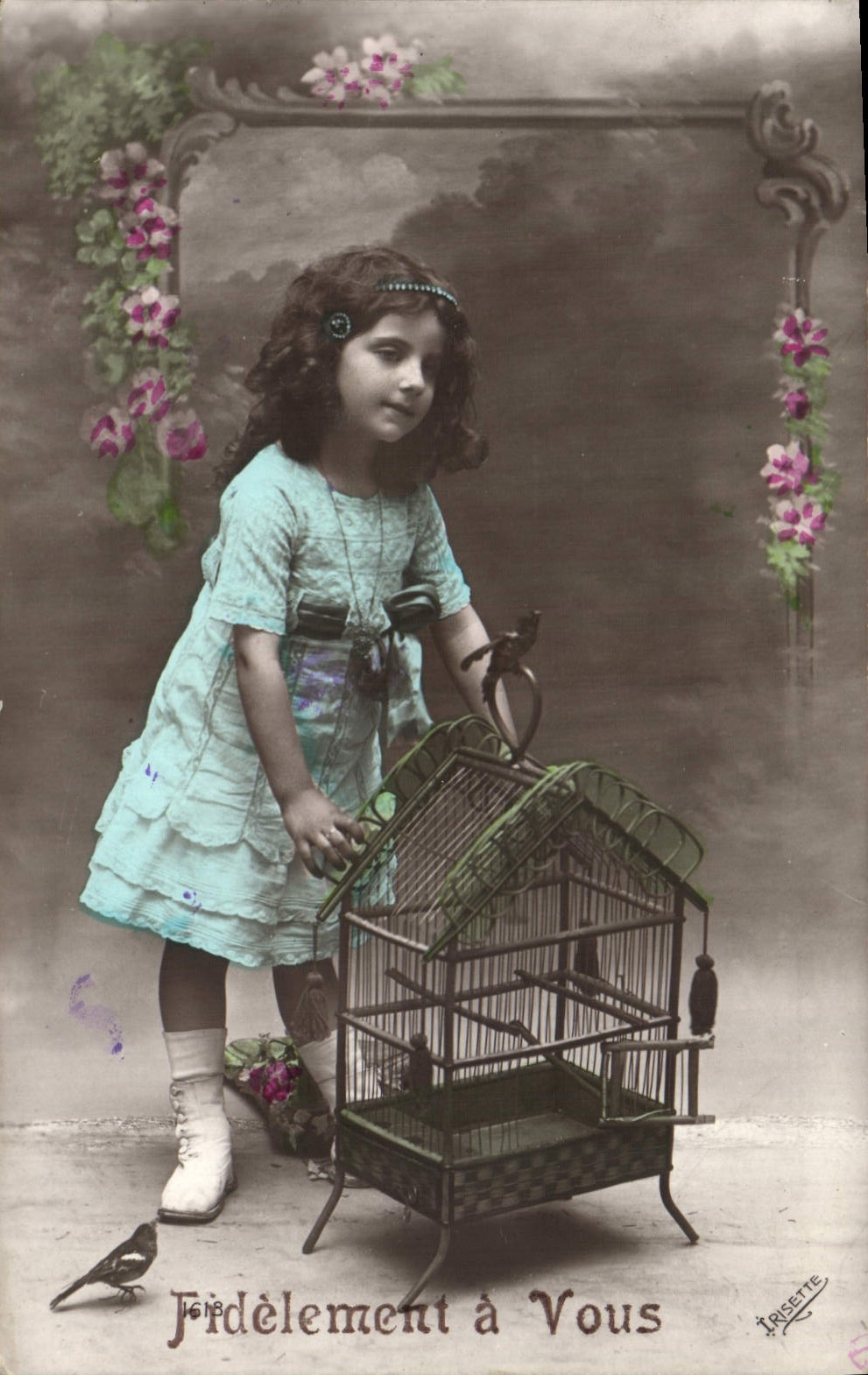 CPA Fantaisie Enfant Oiseau