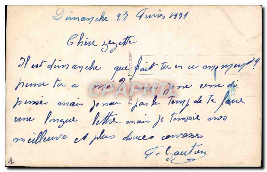 CPA Fantaisie Femme  — Verso